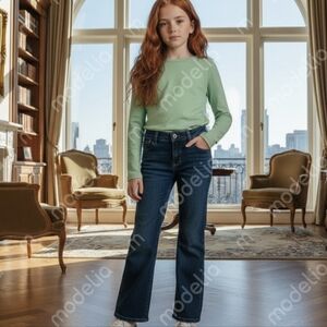 Request bootcut embroidered jeans